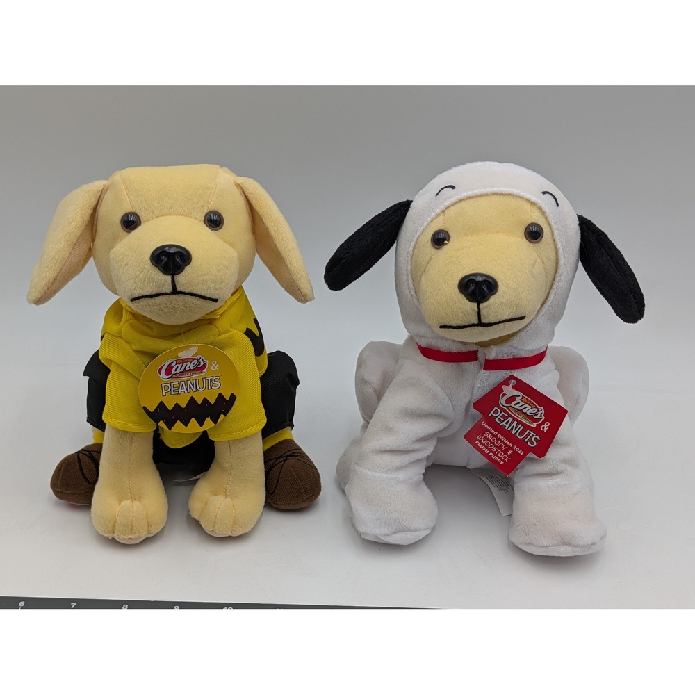 Raising Canes Peanuts Plush Set Charlie‎ Brown Snoopy 2021 LE Stuffed Animal Toy